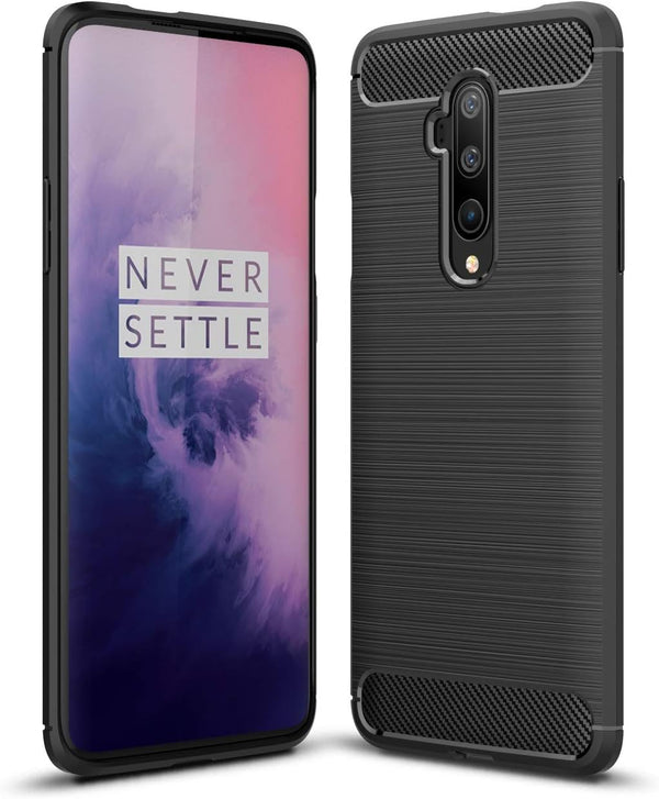 Case Compatible with OnePlus 7T Pro, Carbon Fiber Texture Design Cover, Anti-Scratch Shock Absorption