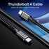 240W Thunderbolt 4 Cable 3ft, USB C Thunderbolt 4 Cable Monitor Cable Supports 40Gbps Data Transfer and Single 8K/Dual 4K Video Compatible with Thunderbolt 4/3 Monitor, Hub, Docking Stations