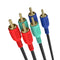Cmple 3 RCA Cable 12ft - Male to Male RGB Component Audio Video A/V Cable for HDTV, Home Theater - Black