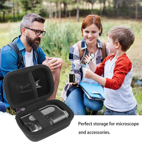 Leayjeen Microscope Case Compatible with Carson MicroBrite Plus 60x-120x LED Pocket Microscope - Black