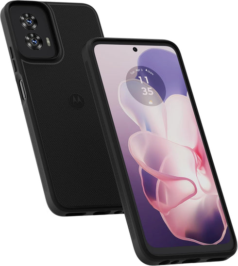 Motorola Moto G Power 5G (2024) Black Textured Case - Shock Absorbing, Precision Fit for Enhanced Grip & Drop