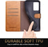 SUANPOT Galaxy Note 20 Ultra 5G Wallet Case - RFID Blocking Leather, Card Holder, Flip Folio, Light Brown