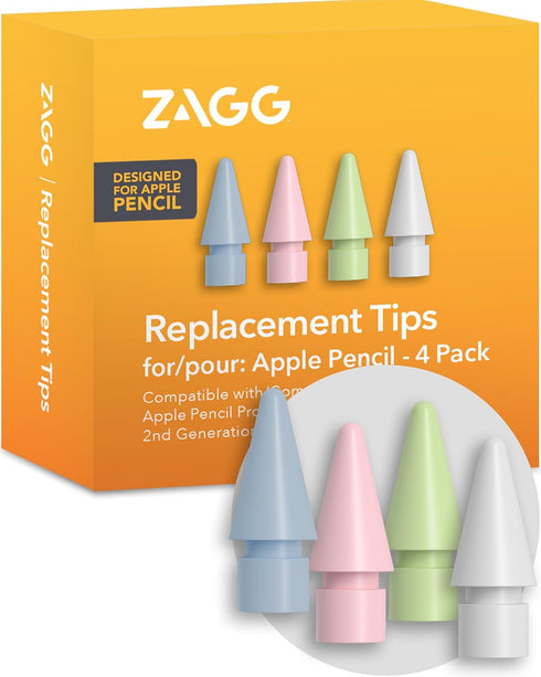 ZAGG Replacement Tips for Apple Pencil 1st Gen, 2nd Gen, & USB-C -