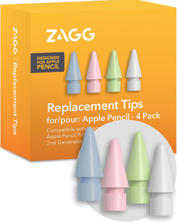 ZAGG Replacement Tips for Apple Pencil 1st Gen, 2nd Gen, & USB-C -
