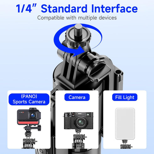 RUNNINGMT 71" 360 (71 inch-Black) Auto Pop Open Phone Tripod Stand, Selfie Stick with Bluetooth Remote for iPhone