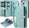 TwoHead Designed for iPhone 13 Wallet Case with Card Holder,Detachable Magnetic Phone Case