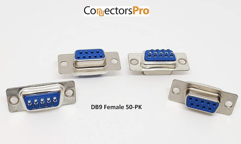 PC Accessories - DB9 Female D-Sub Solder Type Connector, 50-Pack