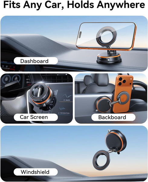 Peerock 98LBS 360 Pro Vacuum Magnetic Car Phone Holder for Magsafe Strong Suction Cup Phone Mount for Car Dashboard