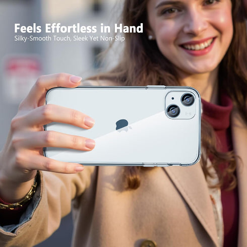 FanTEK 15 6.1 Inch Compatible with iPhone Case, Soft Clear Crystal TPU Phone Cases