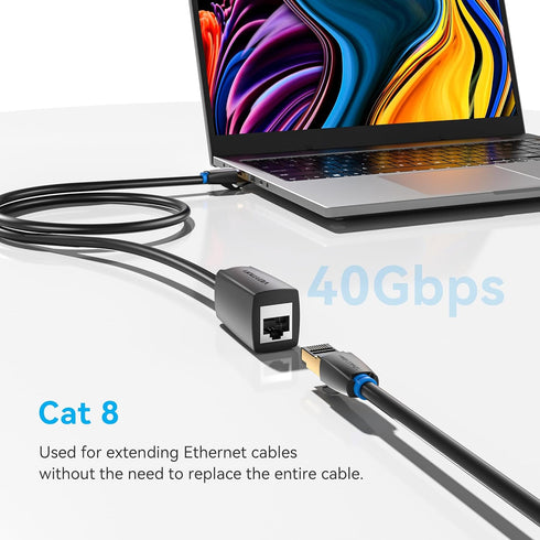 8 26FT 40Gbps Cat8 RJ45 VENTION Cat Ethernet Extension Cable LAN Cable Extender FTP Ethernet Patch Internet Cable