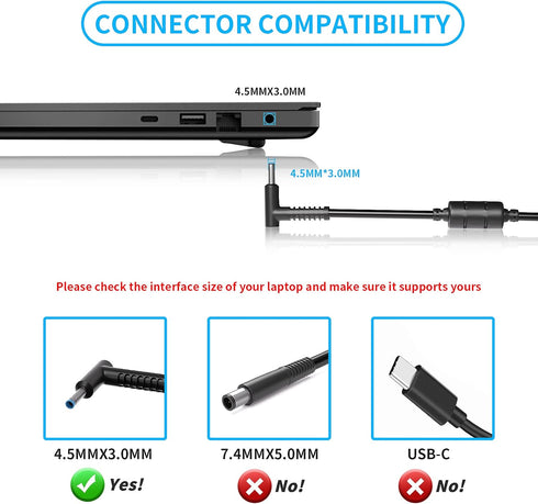 VHBW 120W Power Adapter for HP, Compatible with USB-C Dock G5, Envy 15 17 Series, Omen 15-5000, 710415-001