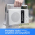 LEOTEC AM FM Radio Transistor Radio, Battery or AC Powered, Excellent Reception, Large Speakers, White