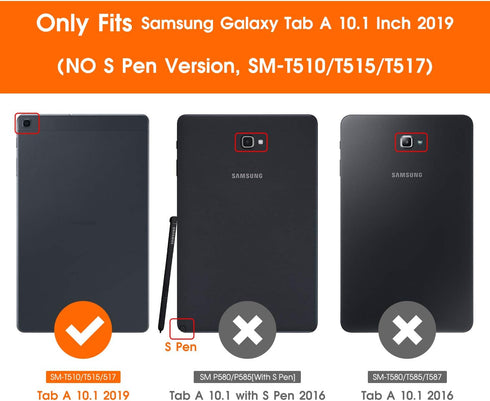 Soke Galaxy Tab A 10.1 Case 2019, Premium Shock Proof Stand Folio Case, Multi-Viewing Angles, Soft TPU Back Cover for