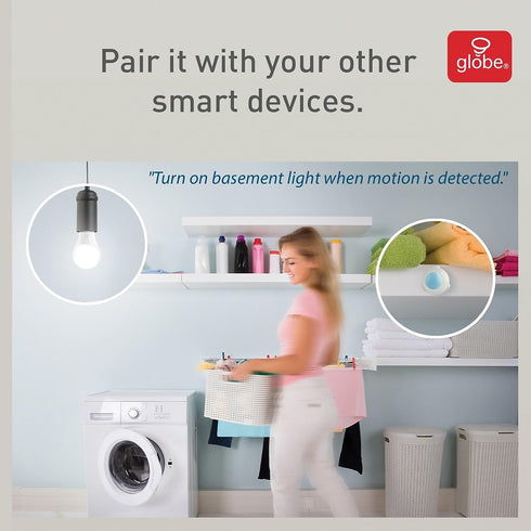 Globe Electric Wi-Fi Smart Motion Detector - No Hub Required, Battery Operated, White, 50026