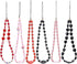 Taouzi 6PCS Beaded Phone Lanyard Wrist Strap, Fruit Star Pearl Rainbow Color Phone Chain for Women Girls