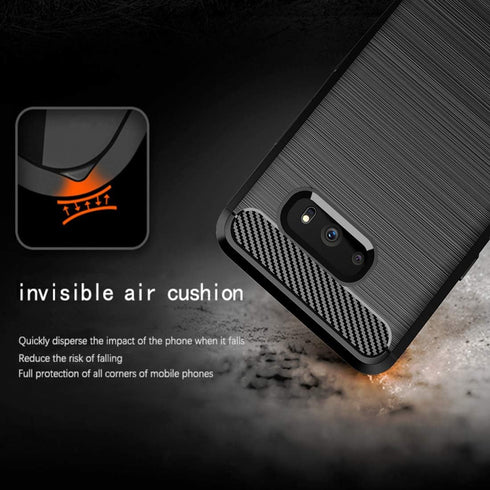 Osophter Shock-Absorption Flexible TPU Rubber Case for LG G8X Thinq/V50S Thinq, Full-Body Protective Cover - Black