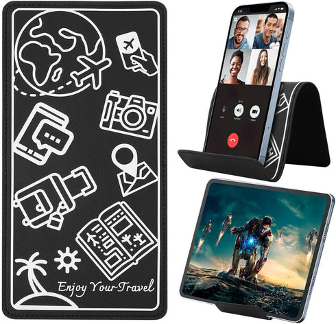 Airplane Travel Essentials for Flying, Flex Flap Cell Phone Holder & Flexible Stand for In-Flight, Traveling, Zoom