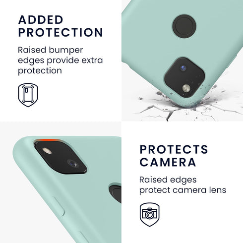 kwmobile Case Compatible with Google Pixel 4a - TPU Silicone Phone Cover with Soft Finish, Mint Matte
