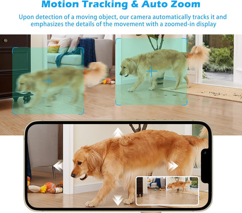 GUOANVISION 3MP 5G 360 Tracking,2-Way Audio,Siren,3 Indoor Security Camera, WiFi Pan/Tilt Home Cameras for Baby