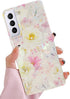 J.west Galaxy S21 5G 6.2" Case, Luxury Sparkle Glitter Opal Design, Soft Silicone Slim TPU Protective Cover for Women