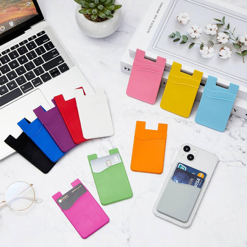 Fulmoon 36 Pack Phone Wallet Stick on, 2 Pocket Silicone Adhesive Credit Card Cell Phone Sleeves for
