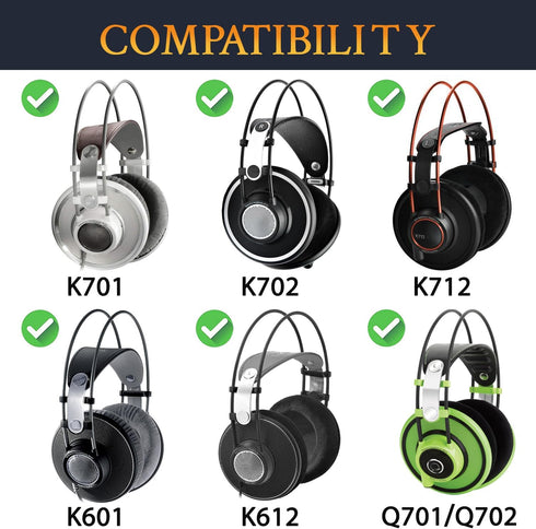 SOULWIT Professional Replacement Earpads for AKG K701, K702, Q701, Q702, K601, K612, K712 Headphones, High-Density