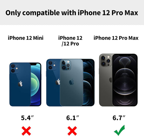 Vegan Leather Phone Case for iPhone 12 Pro Max, Luxury Vintage Slim Cover 5G (2020) 6.7” (Blue)