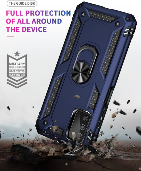 Samsung Galaxy A03S Case (Blue) - Military Grade 16ft Drop Tested with Screen Protector & Magnetic Kickstand