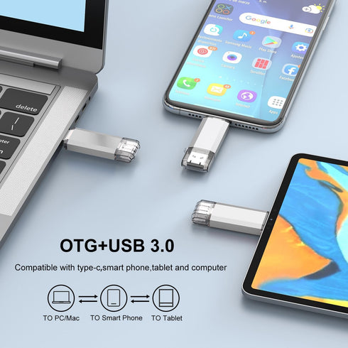 RAOYI 2 Pack 32GB 2 1 3.0 USB C Flash Drive, in USB Type C Dual OTG Metal Thumb Drive Jump Drive Memory Stick