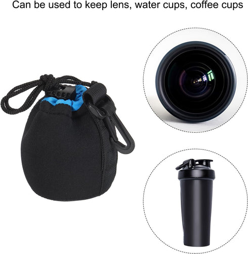 PATIKIL Camera Lens Bag, 2.8" ID x 3.9" H Drawstring Pouch with Thick Protective Neoprene for DSLR Camera Lens