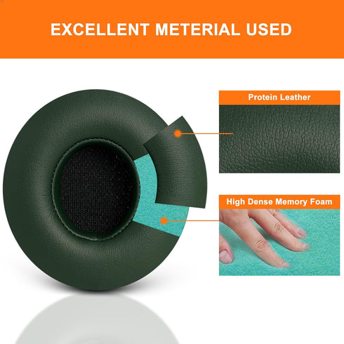 GVOEARS Ear Pad Replacement for Solo 2/3, Cushions for Beats Solo 2/3 Wired Wireless Headphones with Soft Leather Noise