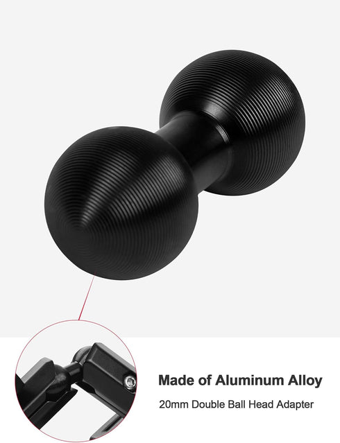 2PCS Aluminum Double Ball Head Mount, 20mm to 20mm Extension, Compatible with Multiple 20mm Double Ball Mounting Arms