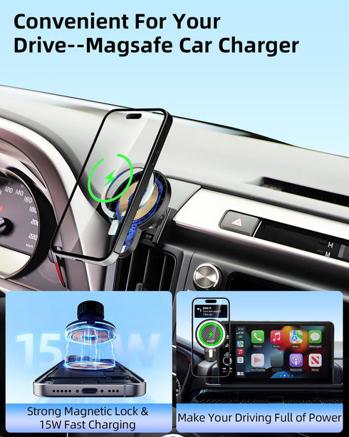 PZK 2019 2020-2023 2024 2025 15W 360 (8.4 inch Car Phone Holder for Dodge RAM Accessories Custom Air Vent Car Phone