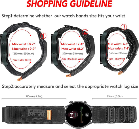 torbollo Watch Bands for Amazfit, Rugged Soft Sport Loop Adjustable Wristbands for GTR 2e/ GTR 2/ GTR 3 Pro/GTR 3/ GTR 4