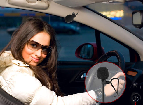 weishan 3.5mm Car Microphone - 16ft External Assembly Mic Replacement for Boss JVC Sony Pioneer Vehicle Head Unit