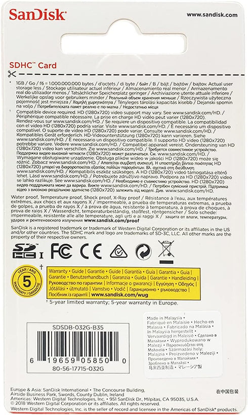 Secure Digital, 32GB, SDHC, Class 4
