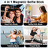 Keweis 360 4-in-1 Magnetic Selfie Stick with Remote, Rotation Phone Tripod, Multifunctional Magnetic Phone Selfie
