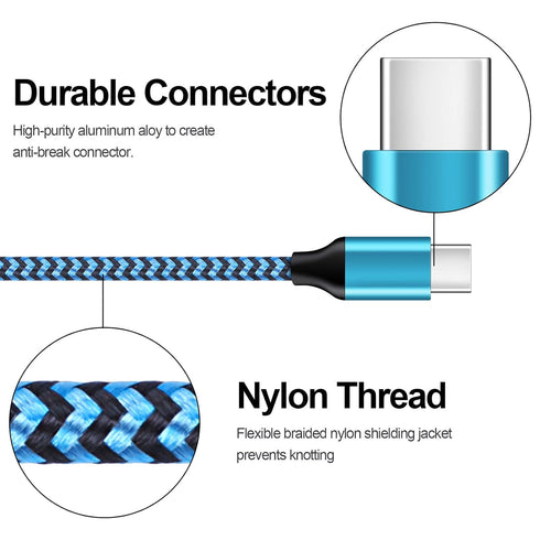 USB C Cable 3FT, 5Pack: Type C Fast Charging Cable Nylon Braided Android Phone Charger for iPhone 15, Samsung Galaxy S24