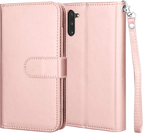 Njjex Wallet Case for Samsung Galaxy Note 10 - PU Leather ID Credit Holder Folio Flip with 9 Card Slots