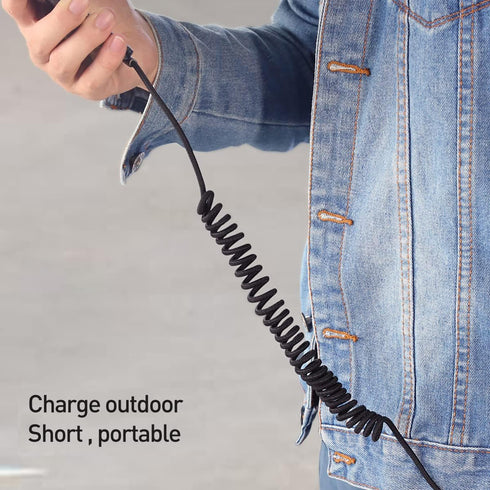 AICase 90 Degree Coiled Charging Cable, Right Angle Design Gaming LED Cord 6ft/1.8m for iPhone XS/8/7/Pad Pro Air