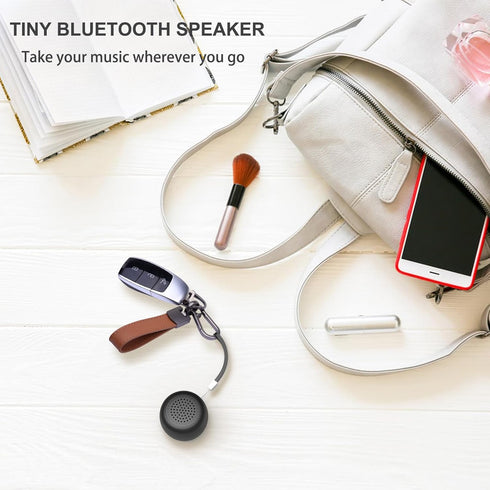 Mini Bluetooth Speaker - Tiny Portable Bluetooth 5.0 Speakers for Outdoor & Indoor Use (Black)