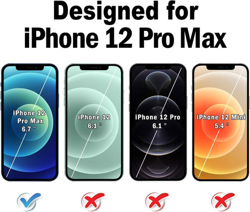 QHOHQ Privacy Screen Protector for iPhone 12 Pro Max 6.7" - 2 Pack, Anti-Spy, 9H Hardness, Scratch Resistant, Easy