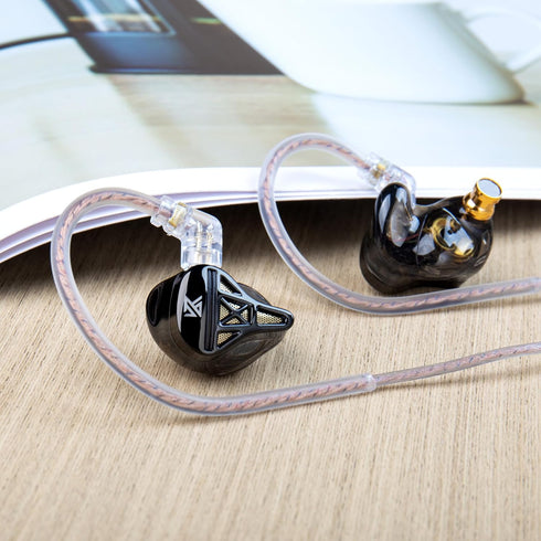 Wired Headphone,KZ DQS HiFi Dynamic Drivers IEM Earphone,KZ Earbuds Bass 2pin 3.5mm Sports Music Game in Ear Monitor Headphone for System Singers (Black, No Mic)…