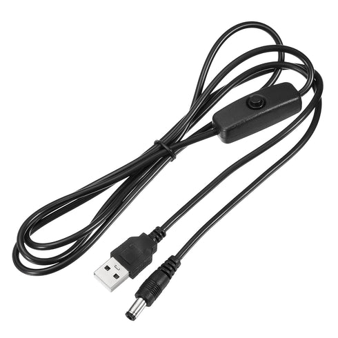 MECCANIXITY USB Cable with 501 ON/Off Switch, USB Male to DC 5.5x2.1mm Power Cable 150cm for Camera Hard Disk Box