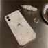 Fycyko 3D Butterfly Floral Clear Phone Case for iPhone 7/8/SE - Cute, Sparkly, Protective Cover with Chain for Girls.
