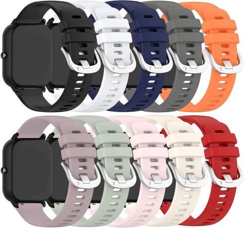 10PACK Bands for Hoxe Y6/Poounur Y6/Aycy Y6, Replacement Watch Strap Accessory, Colourful Silicone Quick Release