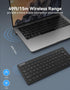 TECKNET 2.4G Wireless Keyboard, Small Wireless Keyboard with Media Hotkeys, Compatible with PC, Desktop, Laptop - Black