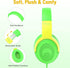 rockpapa Share 1 Kids Headphones Wired with Microphone & Share Port, 85dB/94dB Volume Limited, Cute Foldable Student Child Boys Girls Headphones for School/Classroom/Travel Green/Yellow