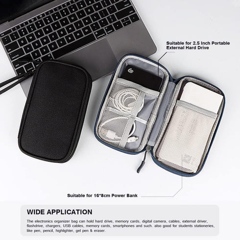 Electronics Organizer Bag Case Pouch, Cable Charger Organizer Case, Travel Shockproof Cord Carrying Case for Earphone,