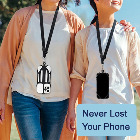 Phone Lanyard, 2 in 1 Phone Strap with Silicone Holder, Fits iPhone and Most Cell Phones